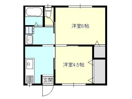 サンフォレスト大和(2K/2階)の間取り写真