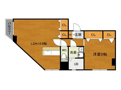 グレイス香春口(1LDK/3階)の間取り写真