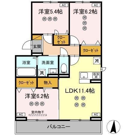 サリサ.J(3LDK/2階)の間取り写真