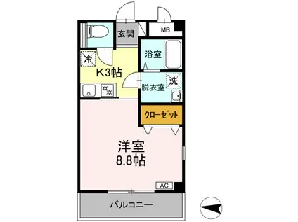 AMENITY COURT(1K/1階)の間取り写真