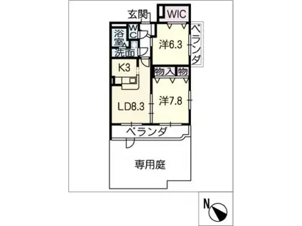 サン・シャイン(2LDK/1階)の間取り写真