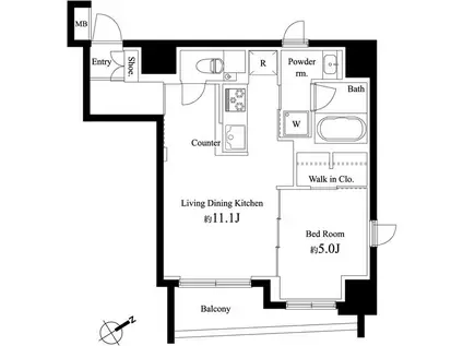 アルティザ東銀座(1LDK/9階)の間取り写真
