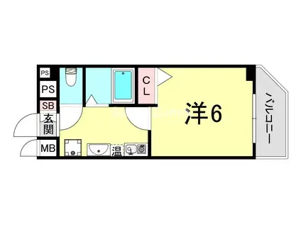 SANKOセレブコート(1K/4階)の間取り写真