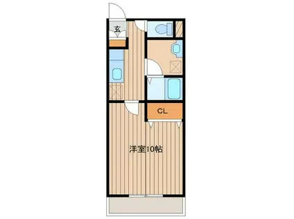 RESIDENZ.S.S(1K/3階)の間取り写真
