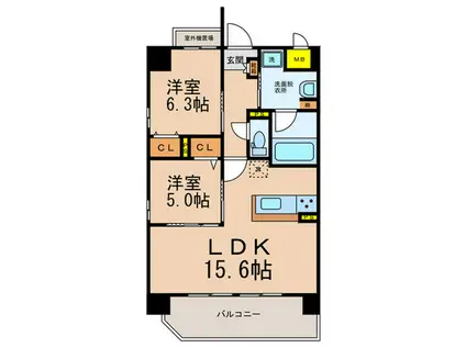 プライマリーレジデンス宇治黄檗(2LDK/4階)の間取り写真