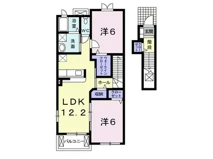 グリーンフォーレストI(2LDK/2階)の間取り写真