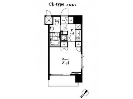 チェスターコート御茶ノ水(1K/12階)の間取り写真