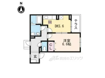 シャルマン東寺南Ⅲ(1DK/1階)の間取り写真