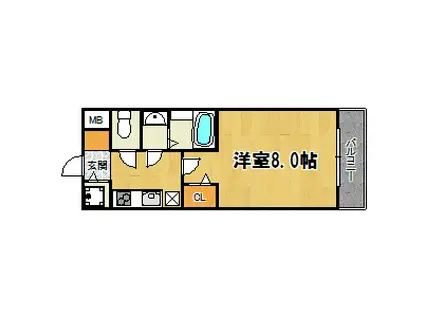 大阪ウエストレジデンス(1K/8階)の間取り写真