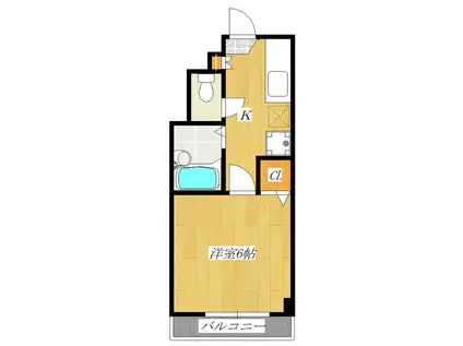 フローラルハイツ(1K/3階)の間取り写真