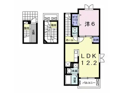 シルクガーデンII(1LDK/3階)の間取り写真