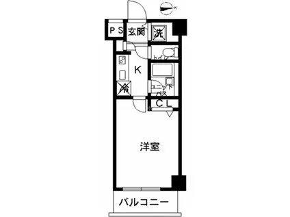 スカイコート板橋第5(1K/5階)の間取り写真