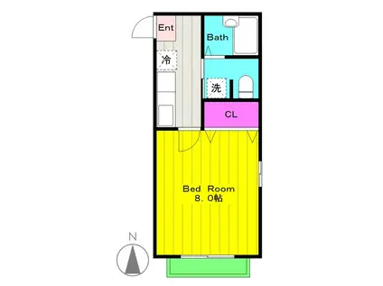 ビルネ・雪ヶ坂(1K/1階)の間取り写真