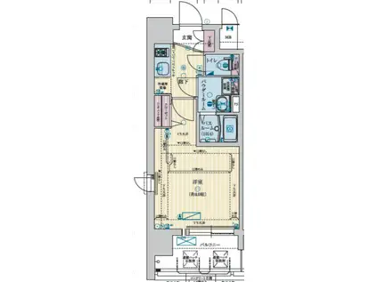 グランカリテ日本橋(1K/11階)の間取り写真