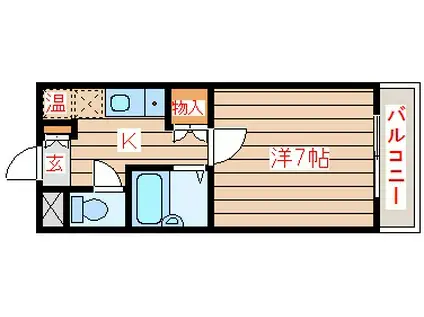 コスモハイツ小田原(1K/3階)の間取り写真