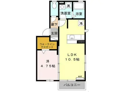 カーサマルジュー(1LDK/2階)の間取り写真