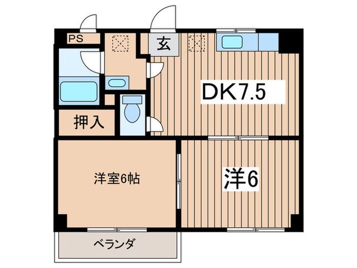 パブリック レジデンス(2DK/3階)の間取り写真