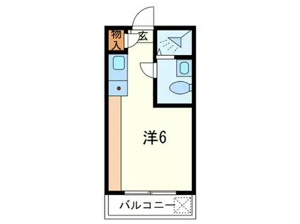 篠原ライフ(ワンルーム/2階)の間取り写真