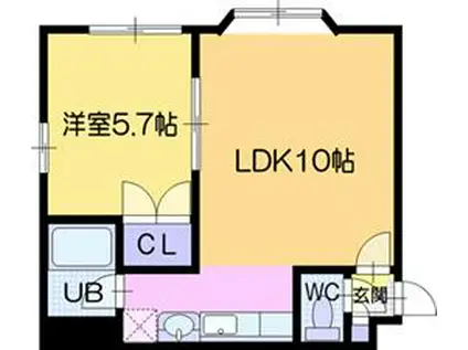 ガーデンフレア若葉(1LDK/5階)の間取り写真