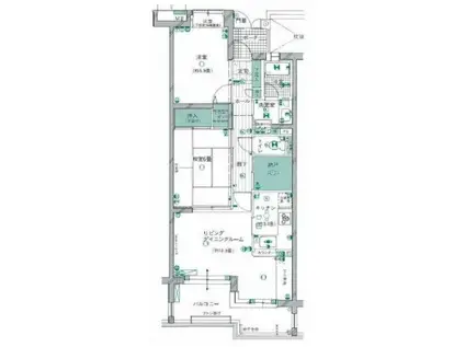 西国分寺ハイム(2LDK/3階)の間取り写真