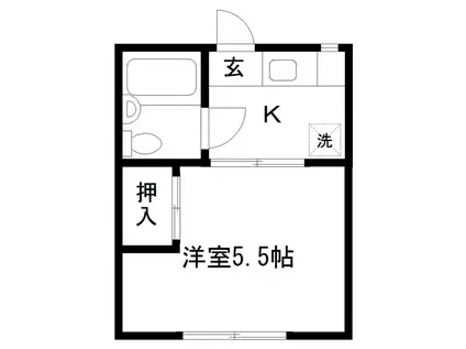 愛宕橋川村アパート(1K/2階)の間取り写真