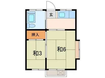 中村マンション(1K/3階)の間取り写真