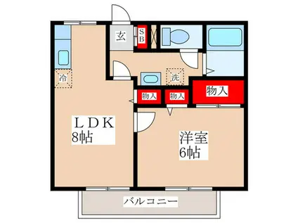 アーバンライフA(1LDK/2階)の間取り写真