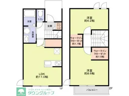 FOREST MAISON ETORU(2LDK/1階)の間取り写真