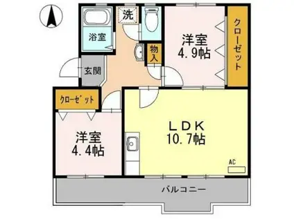 ロイヤルマンション1号棟(2LDK/1階)の間取り写真
