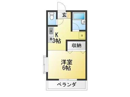 CASAぷらんどーる(ワンルーム/2階)の間取り写真