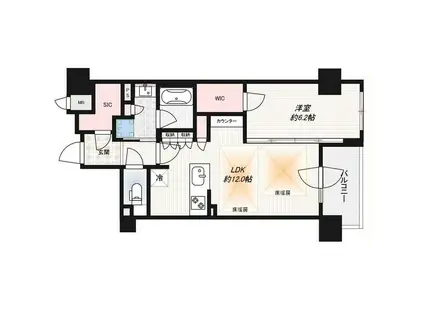 ファインレジデンス烏丸五条(1LDK/4階)の間取り写真