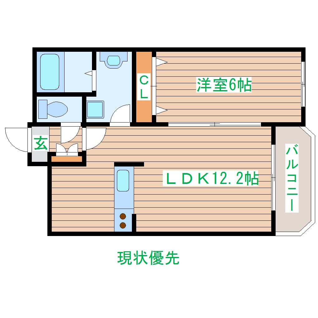 マノワールエスト(1LDK/2階)の間取り写真