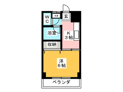 グルックコート(1K/3階)の間取り写真