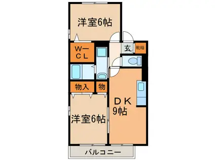 サンパティー・I 北棟(2DK/2階)の間取り写真