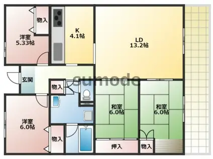 エーデルホルツ24(4LDK/6階)の間取り写真