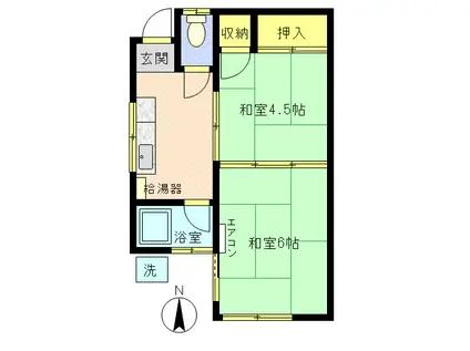 井上荘(2K/1階)の間取り写真