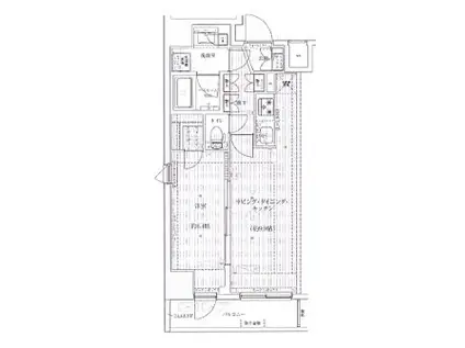 フュージョナル五反野(1LDK/9階)の間取り写真