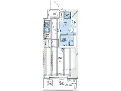 メインステージ両国駅前(1K/5階)の間取り写真