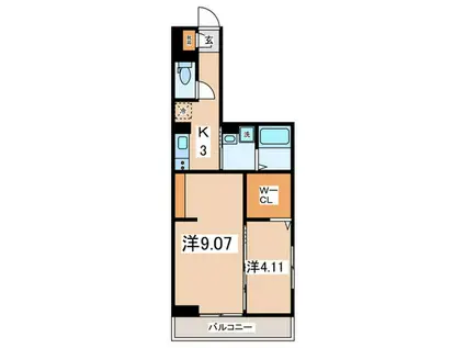 ソフィアII(2K/3階)の間取り写真