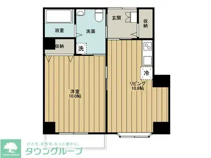 あいやビル(1LDK/2階)の間取り写真