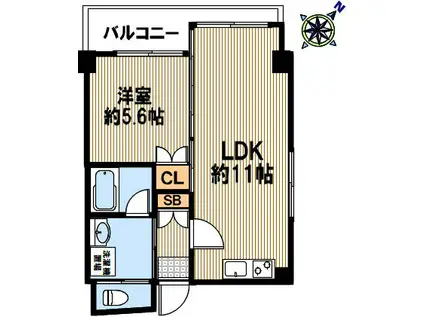 ピトレスク(1LDK/3階)の間取り写真