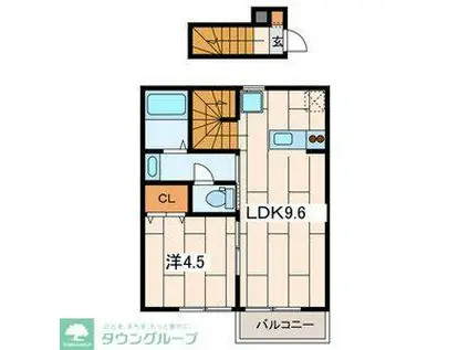 フォレストK(1LDK/2階)の間取り写真