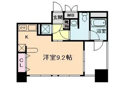 エルミタージュ福島(ワンルーム/9階)の間取り写真