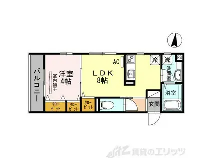 エルスール江坂(1LDK/2階)の間取り写真
