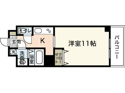 リバーハイツ(1K/7階)の間取り写真