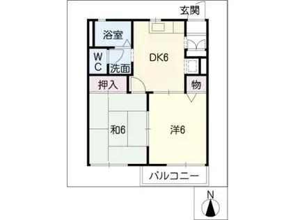 PASCAL松本(2DK/1階)の間取り写真