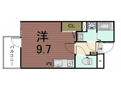 グランデコート大宅サウス(1K/3階)の間取り写真