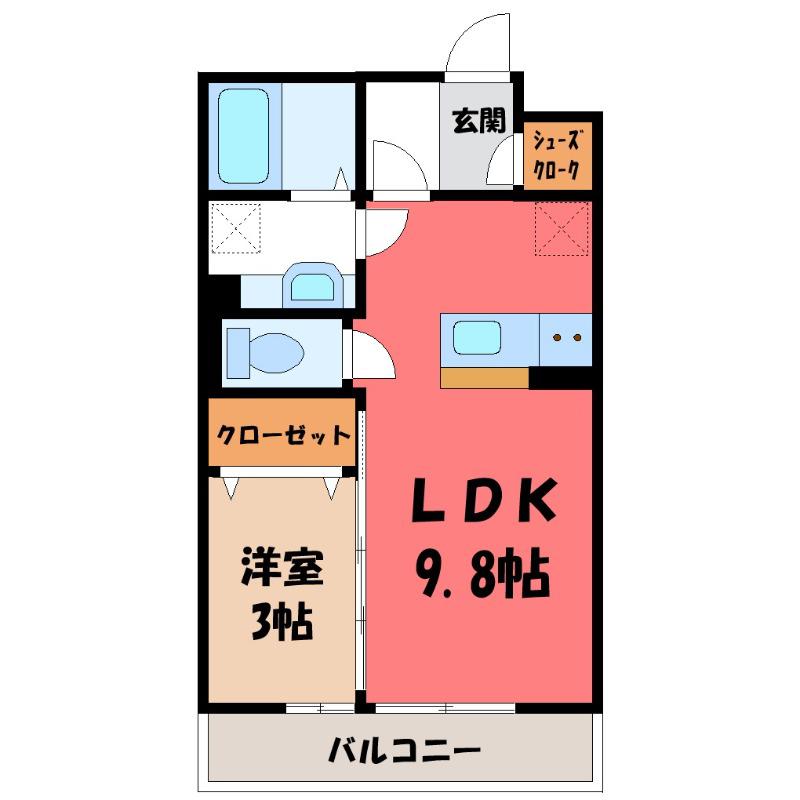フローラ(1LDK/2階)の間取り写真