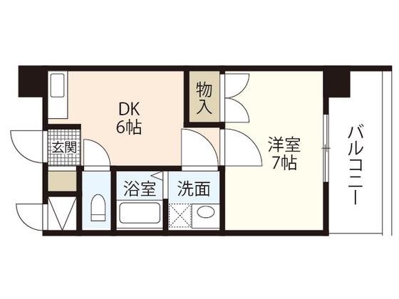 パティオ朋来居(1DK/4階)の間取り写真