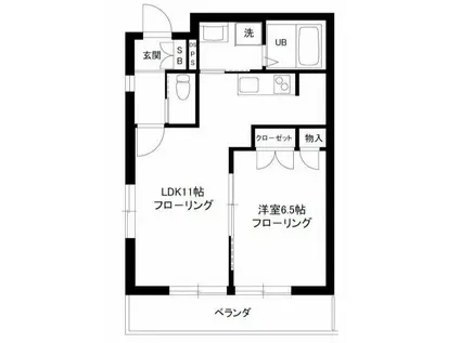 B-FLAT (1LDK/2階)の間取り写真